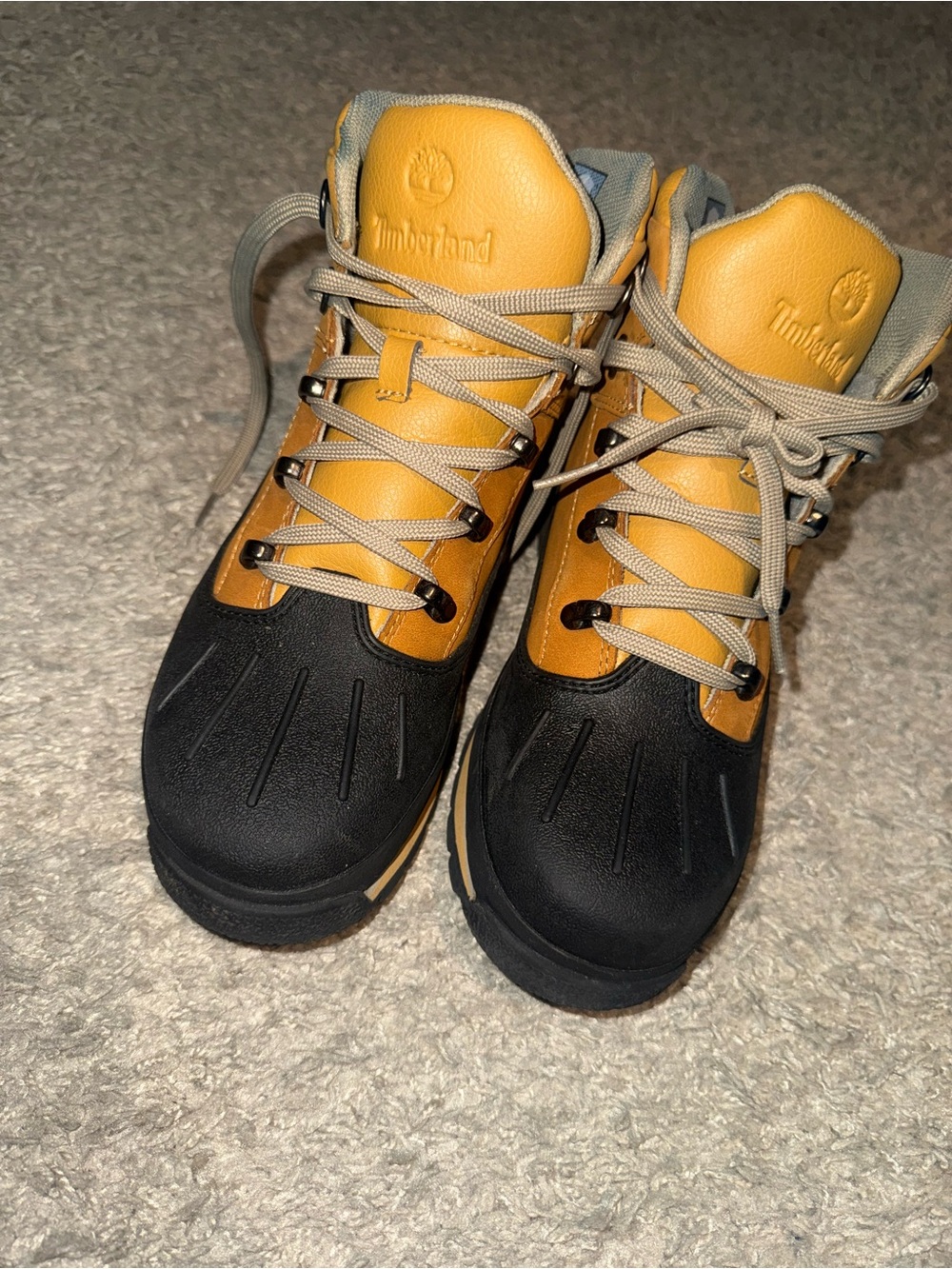 Timberland Kids Two-Tone Waterproof Boots in Wheat and Black